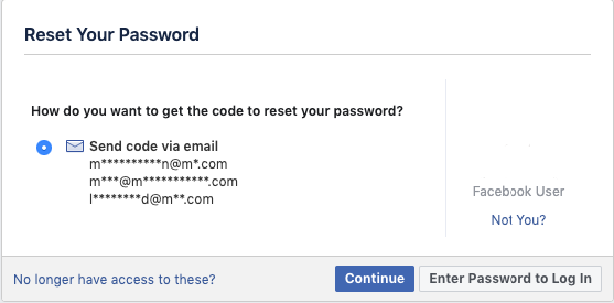 Facebook-Passwort zurücksetzen 2