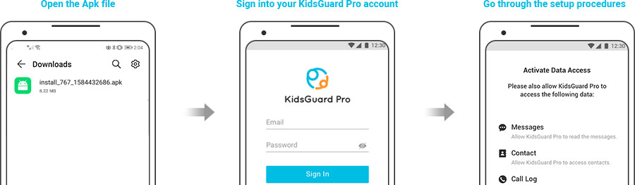Kidsguard Pro Schritte zum Herunterladen