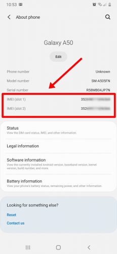 Suchen Sie nach IMEI Android 3