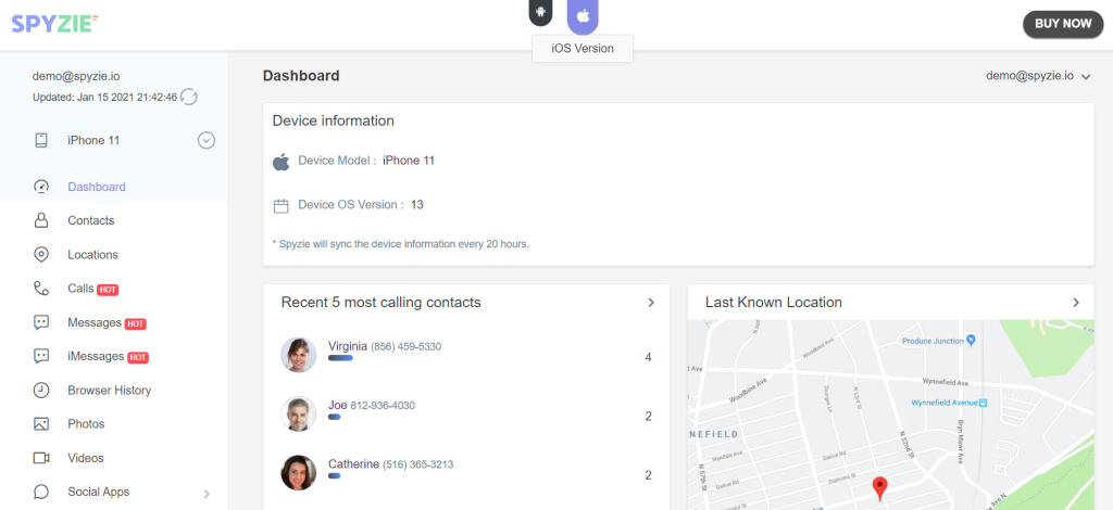 Spyzie-Dashboard, um SMS-Nachrichten von Freundinnen kostenlos auszuspionieren