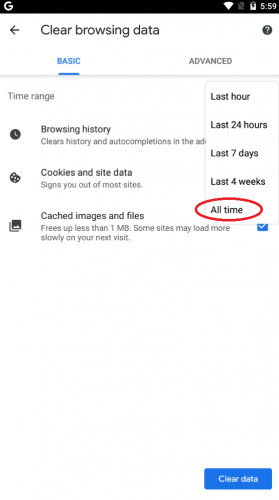 Google chrome verlauf auf android 4 löschen