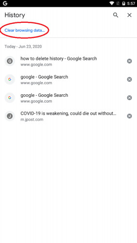 Google chrome verlauf auf android 3 löschen