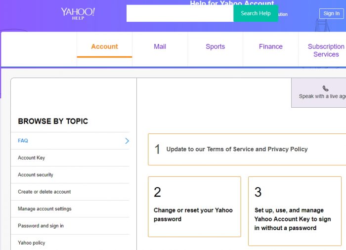 Yahoo-Mail-Passwort zurücksetzen
